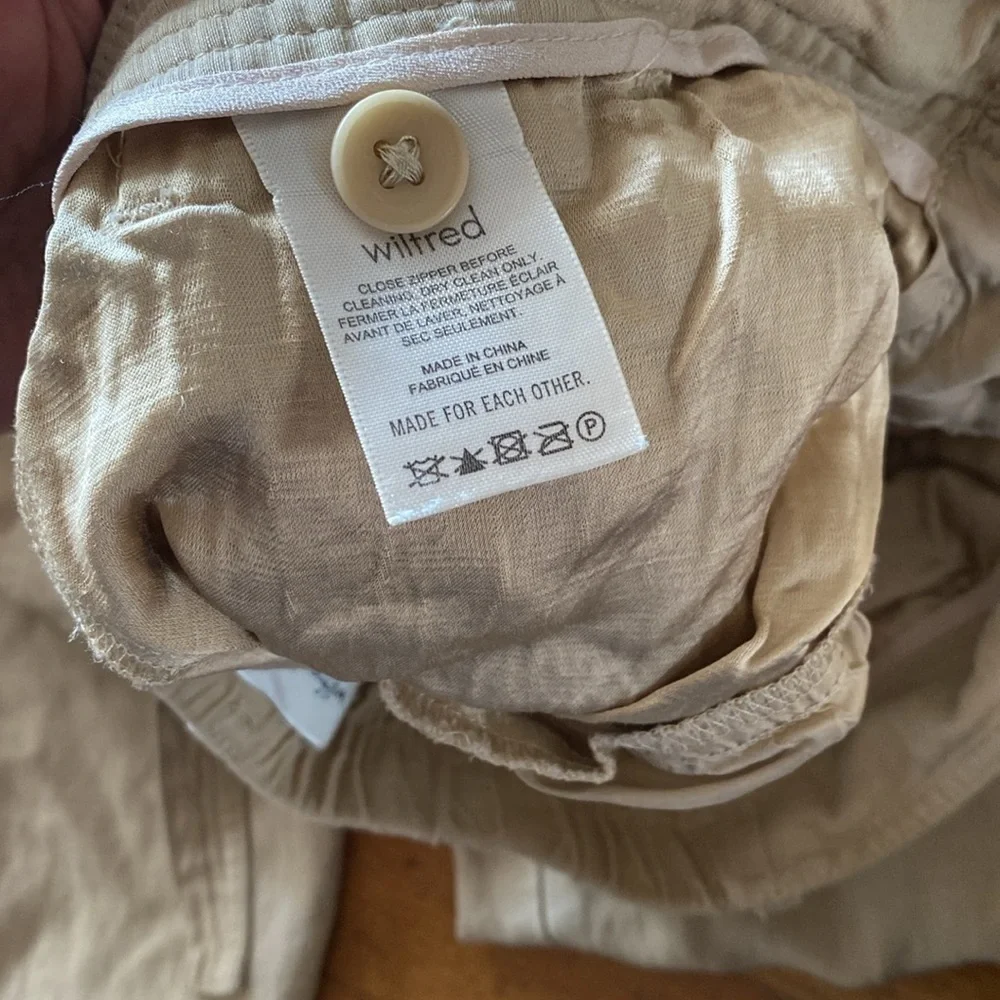 Aritzia Wilfred Kafka Belted Linen Blend Cargo Utility Pant Size 2